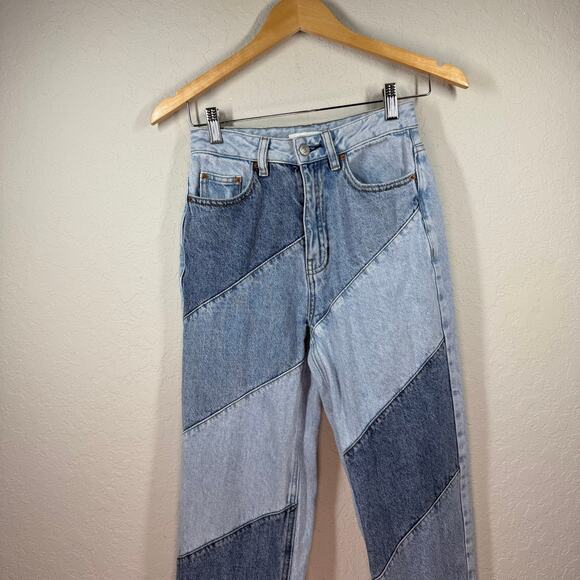 PacSun Women's Patchwork 90's Boyfriend Straight‎ Leg Jeans Denim Size 24 - Picture 3 of 11